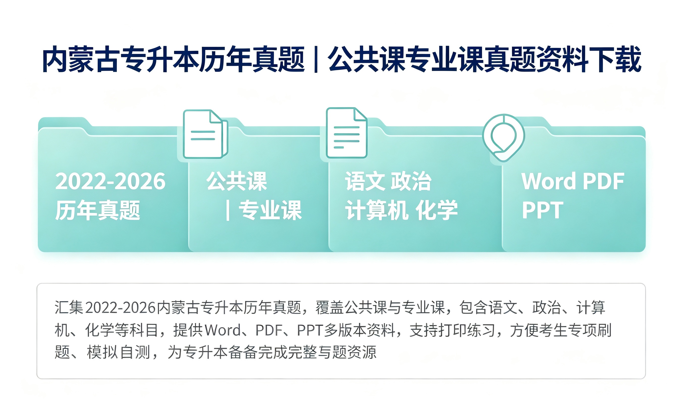 内蒙古专升本历年真题｜公共课专业课真题资料下载